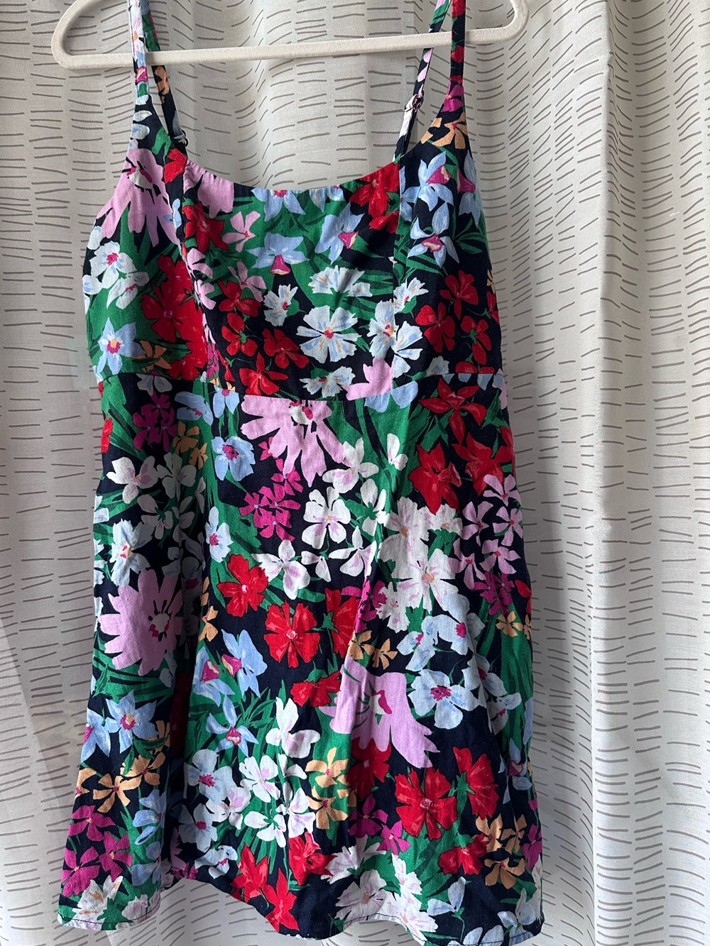 Linen Blend Floral dress with pockets